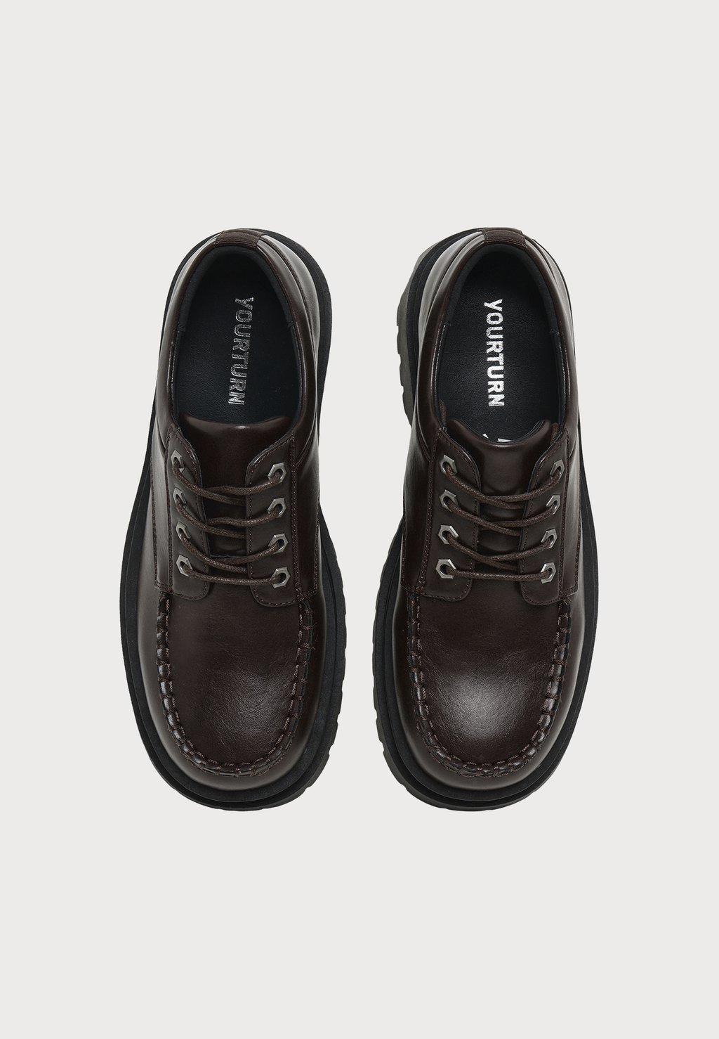 Unisex lace-up trainers - dark brown