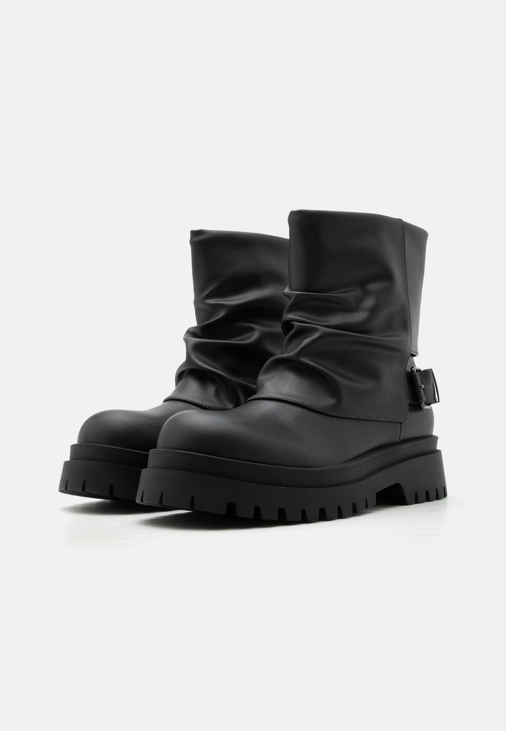 Unisex cowboy/biker ankle boots - dark grey