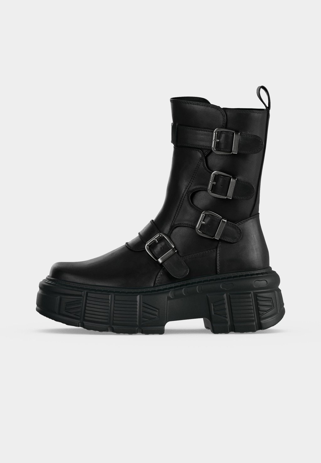 Unisex platform ankle boots - black