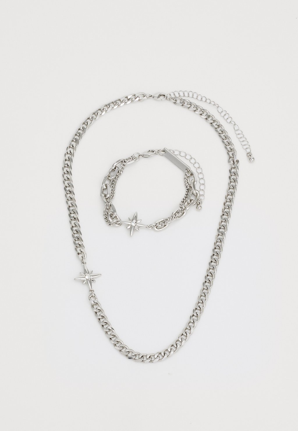 Unisex bracelet set - silver-coloured
