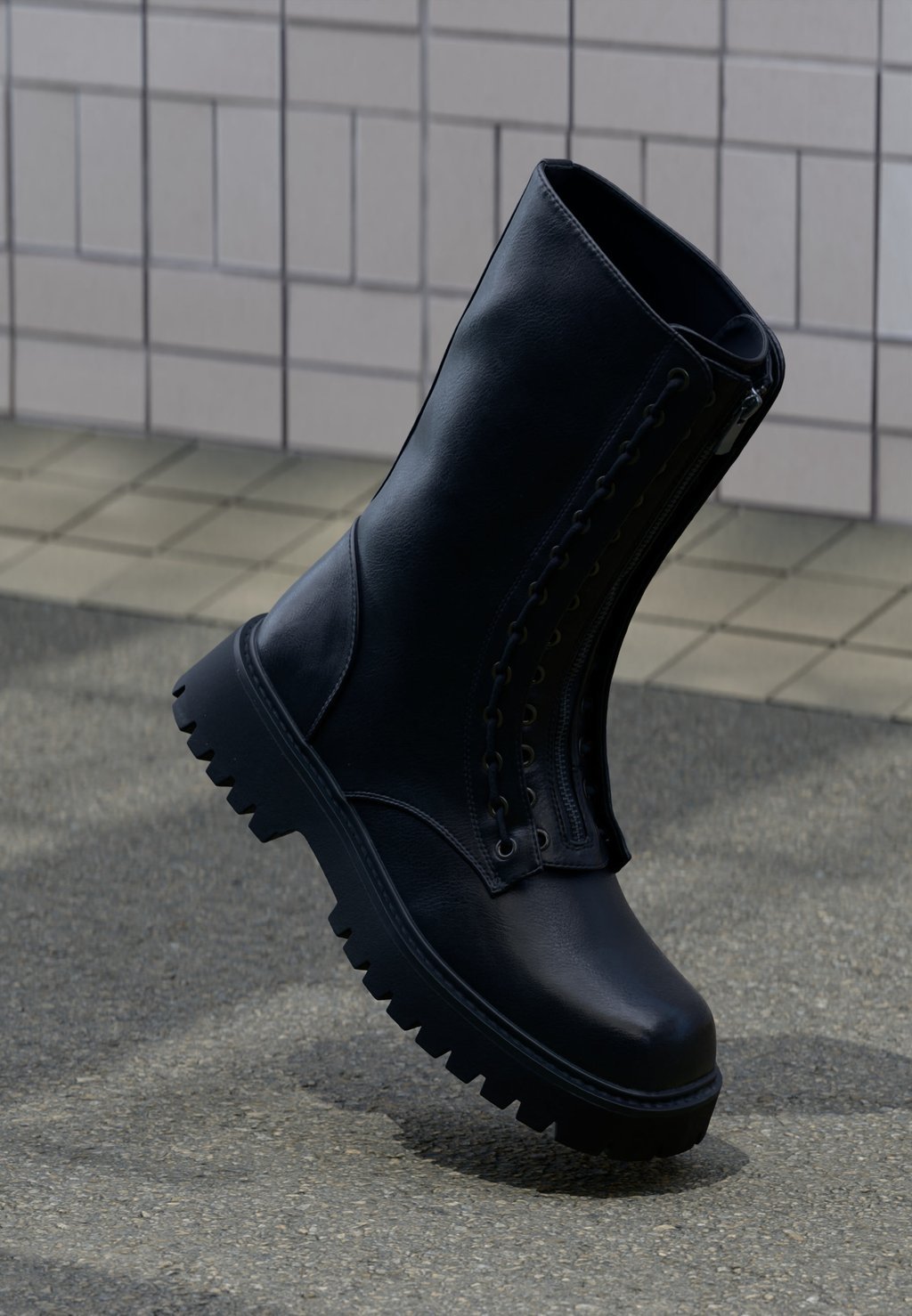 Unisex platform boots - black