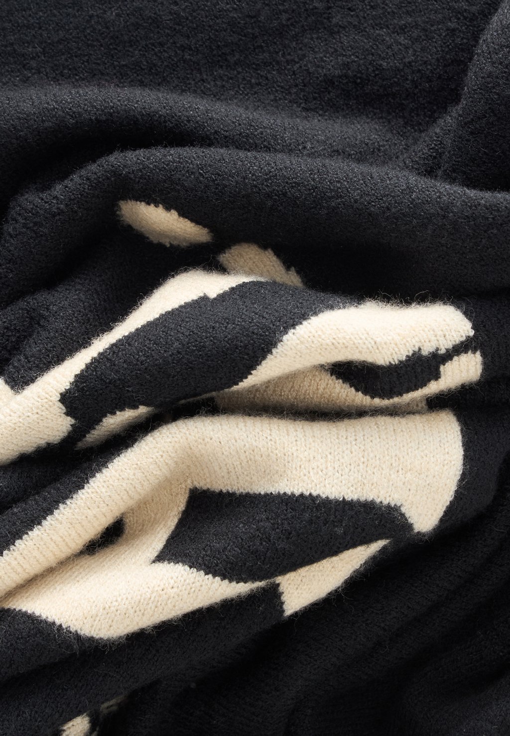 Unisex scarf - black/beige