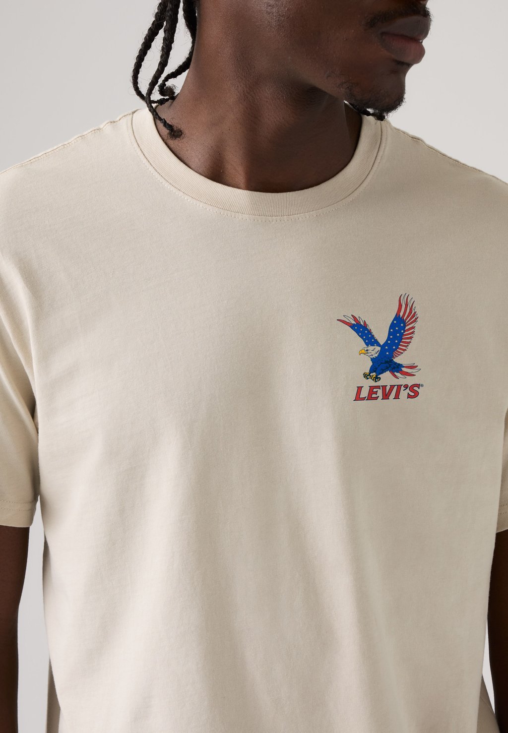 Relaxed fit printed T-shirt - egret