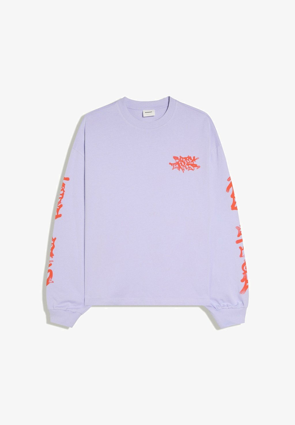 Long-sleeve top with graffiti graphic - purple