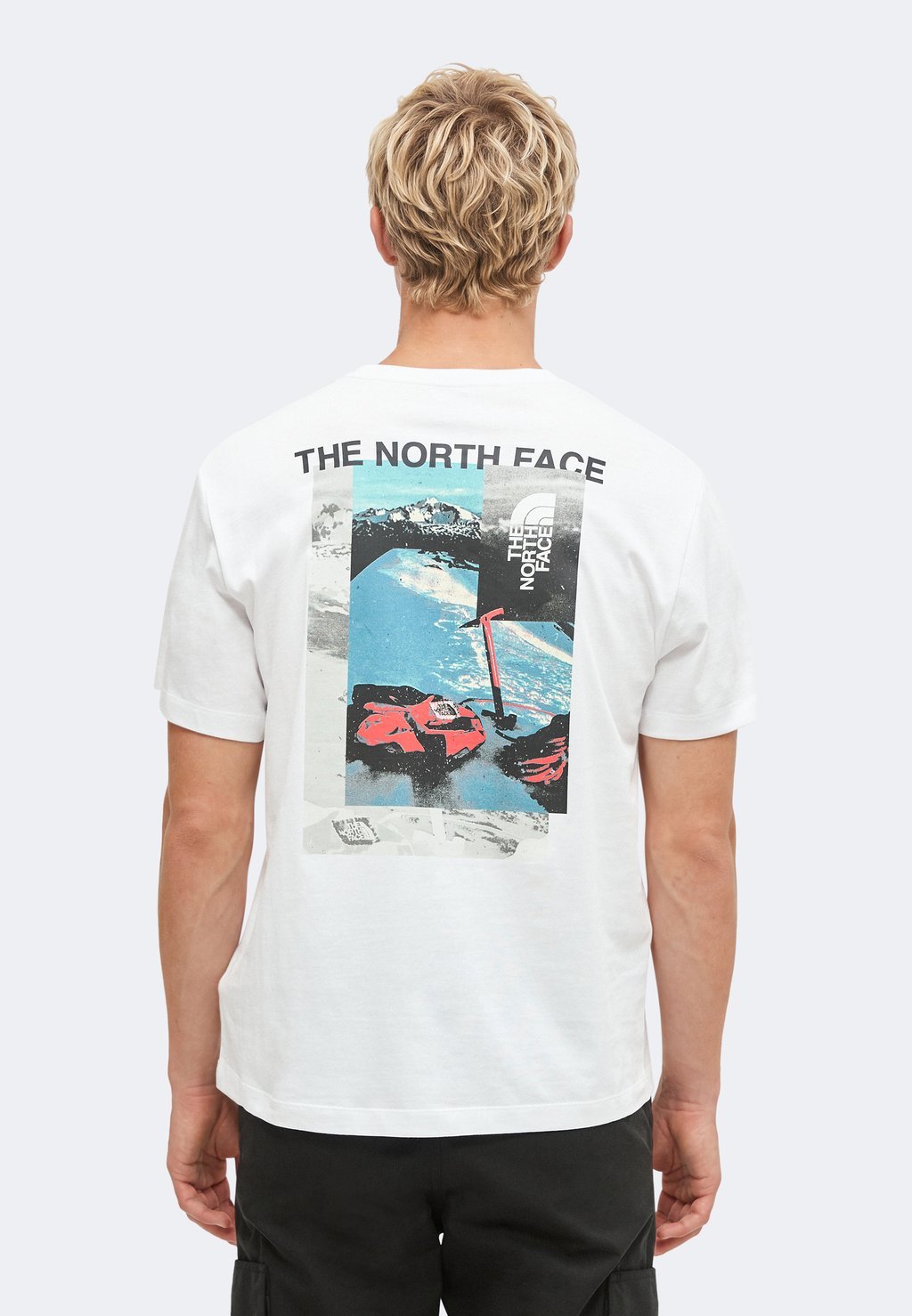Relaxed fit sports T-shirt with collage graphic - white