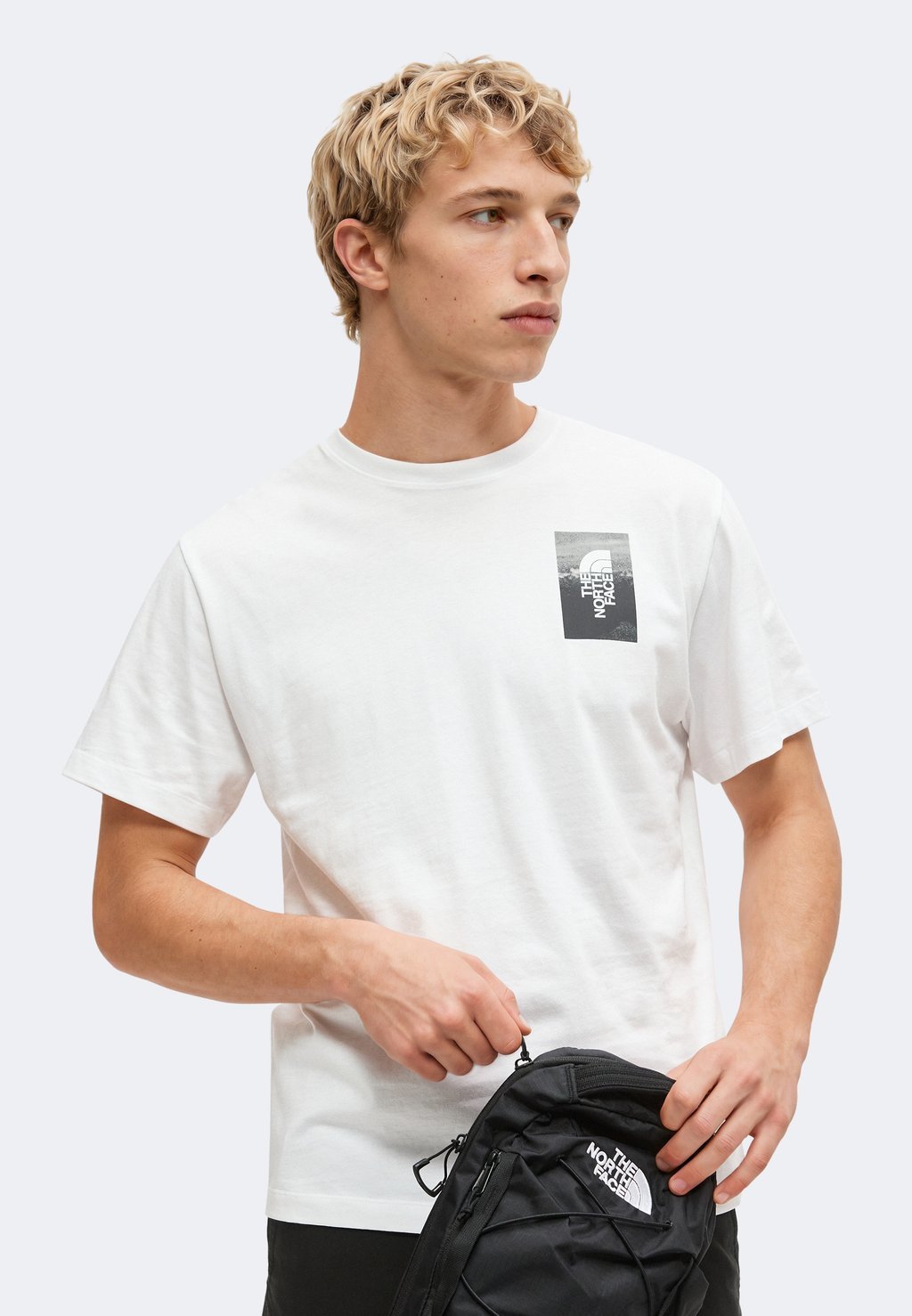 Relaxed fit sports T-shirt with collage graphic - white
