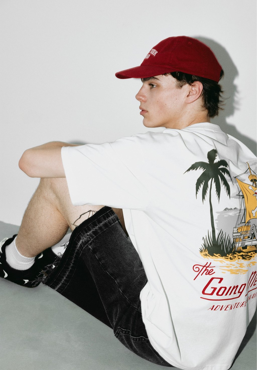 Relaxed fit printed T-shirt - white
