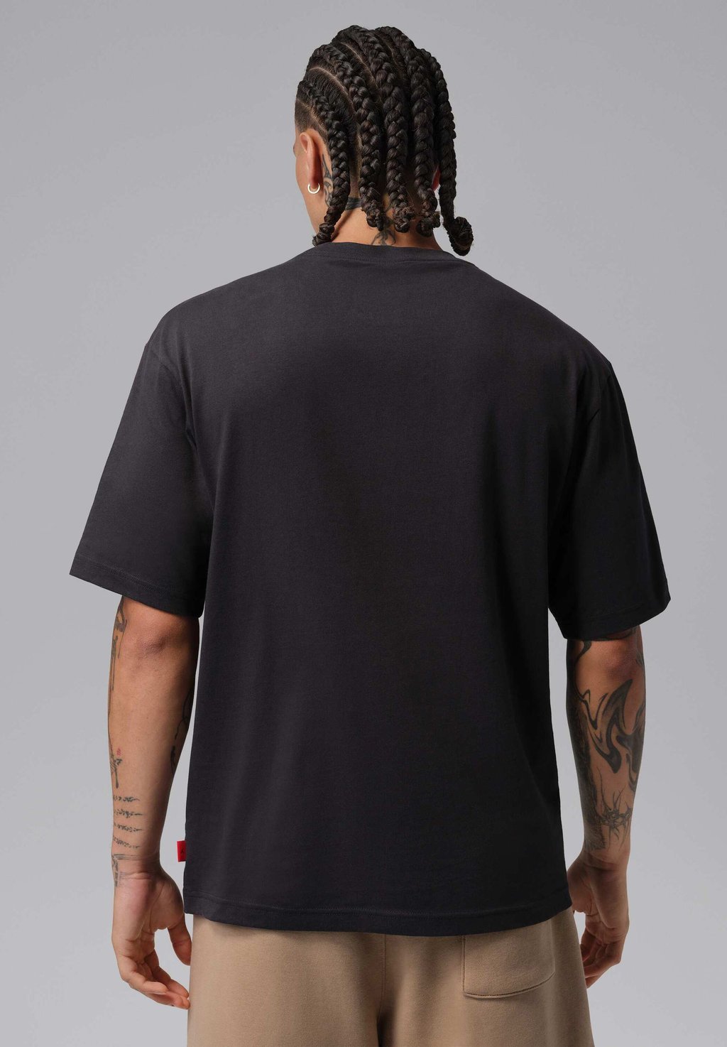 Crew neck printed T-shirt with anime graphic - off noir