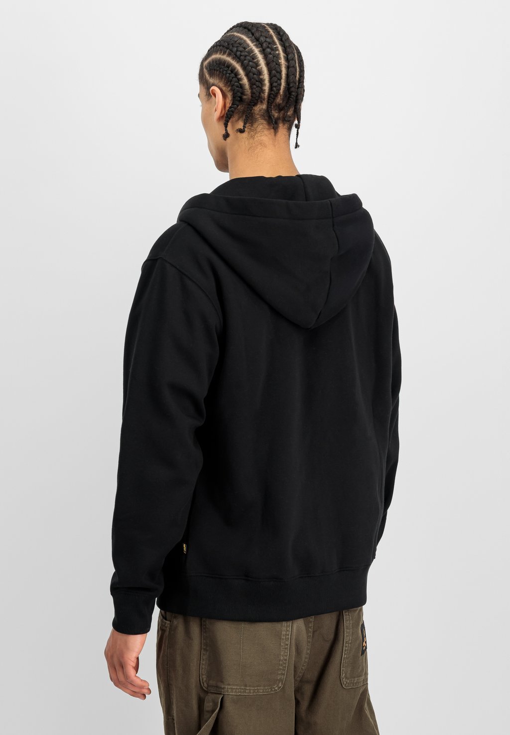 Hooded zip-up sweatshirt - black