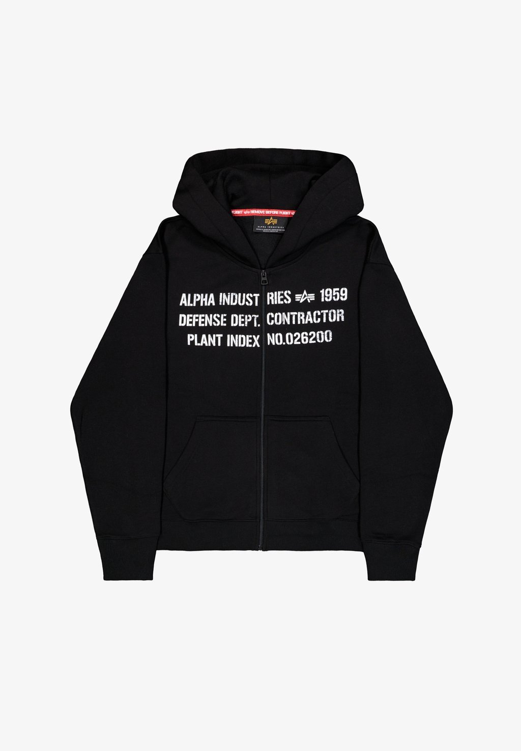 Hooded zip-up sweatshirt - black