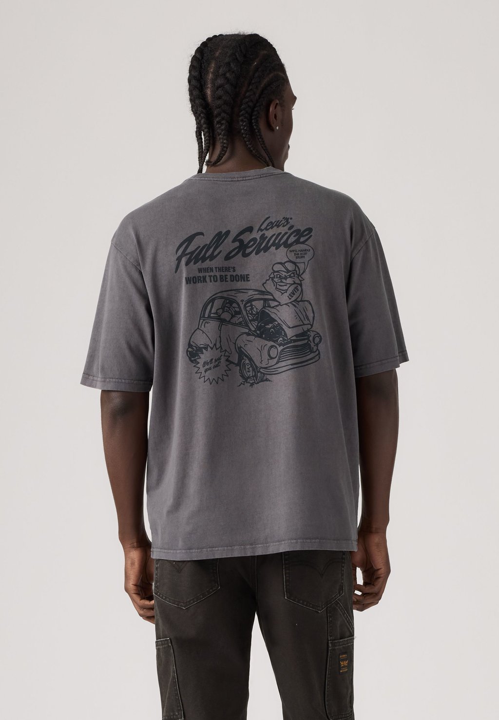 Workwear printed T-shirt with graphic - dark grey