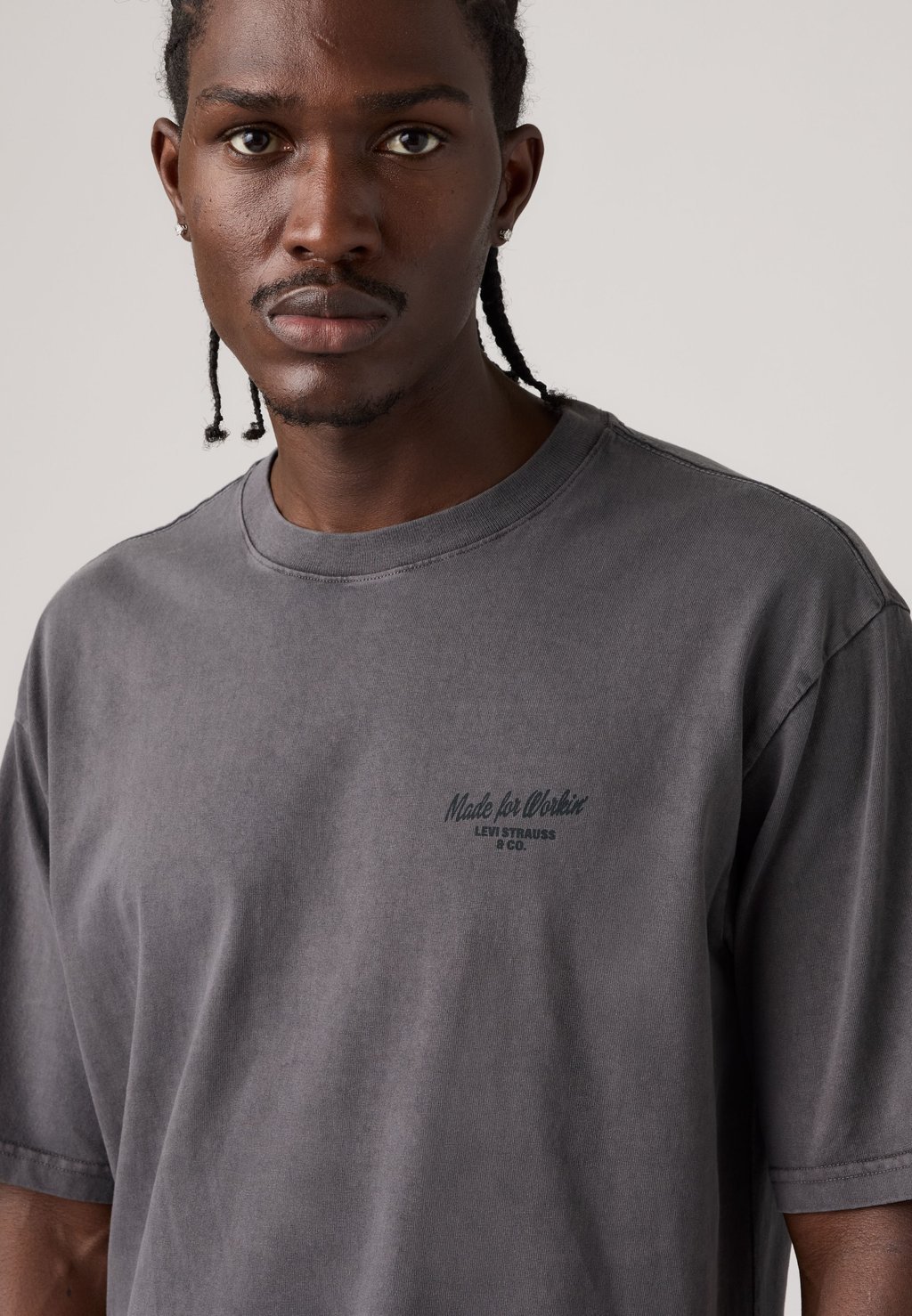 Workwear printed T-shirt with graphic - dark grey