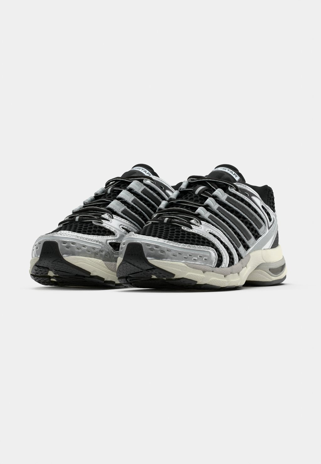 Unisex retro running low-top trainers - core black/silver-coloured metallic/grey one