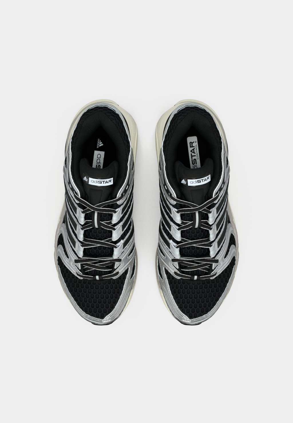 Unisex retro running low-top trainers - core black/silver-coloured metallic/grey one