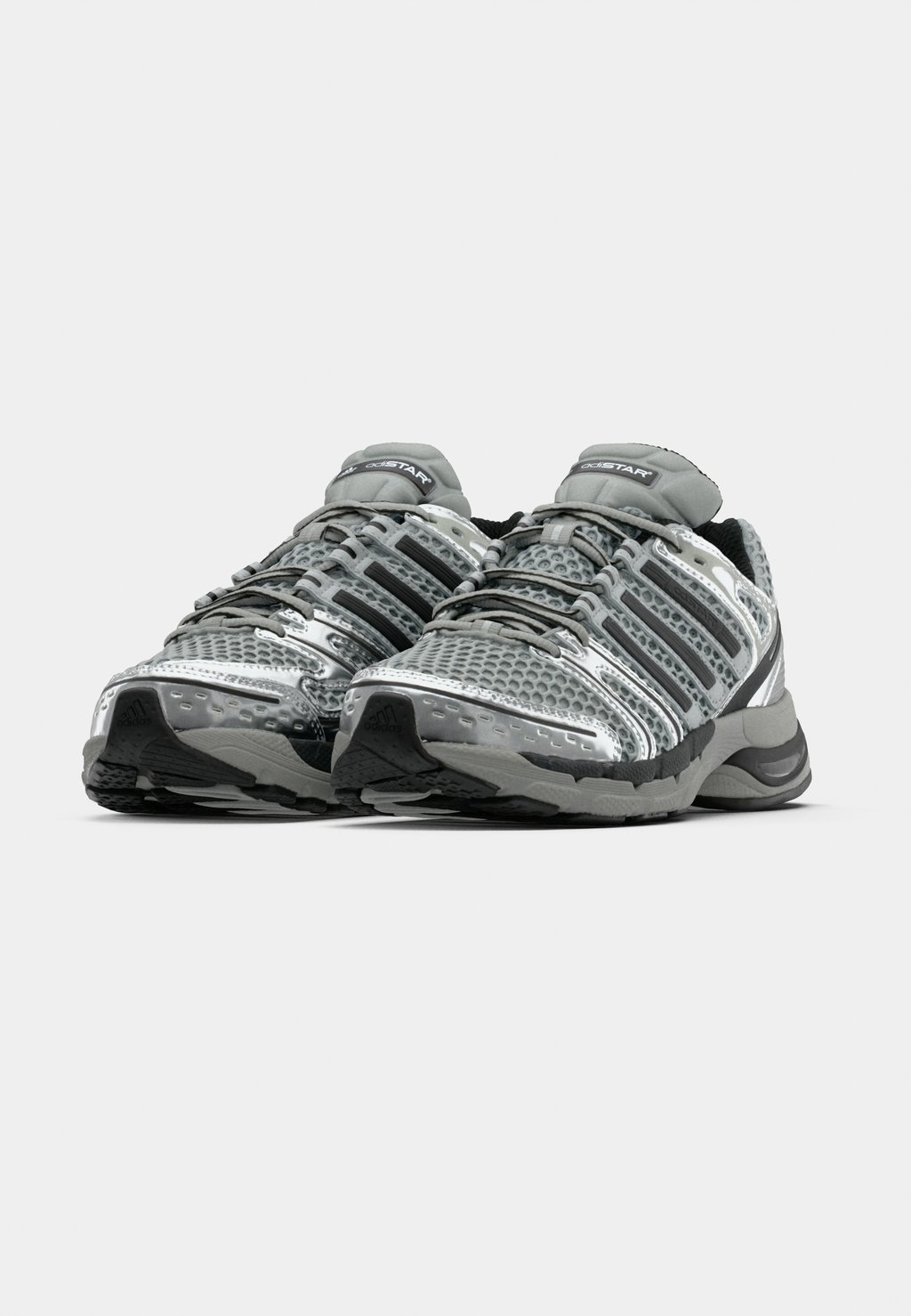 Unisex retro running low-top trainers - grey two/core black/silver-coloured metallic