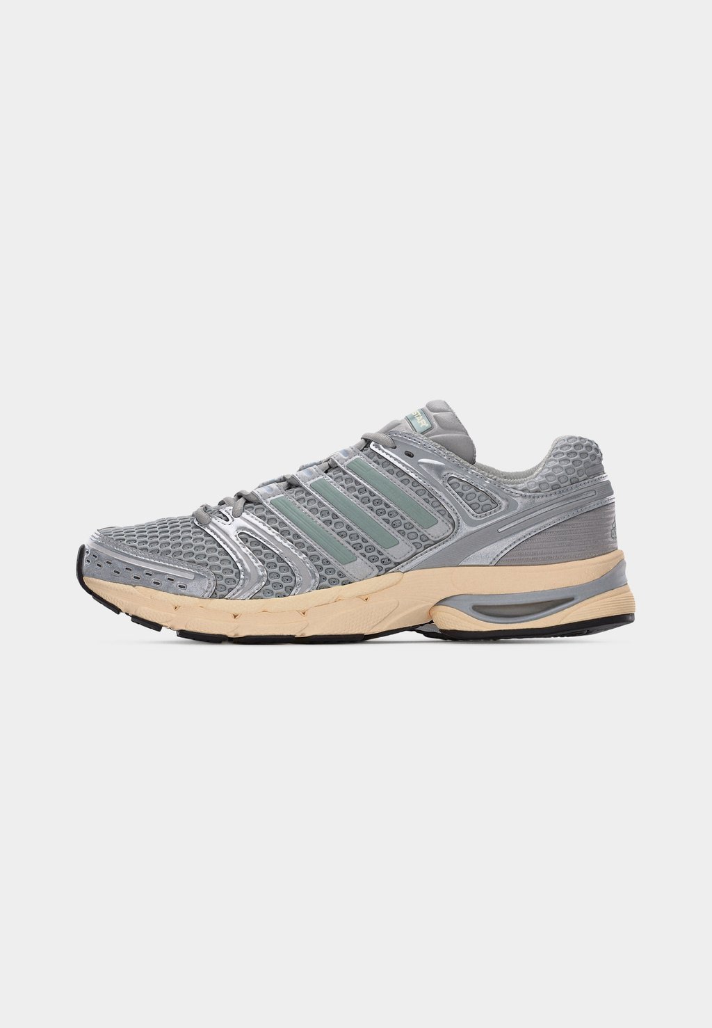 Women's retro running low-top trainers - grey two/cream white/sage