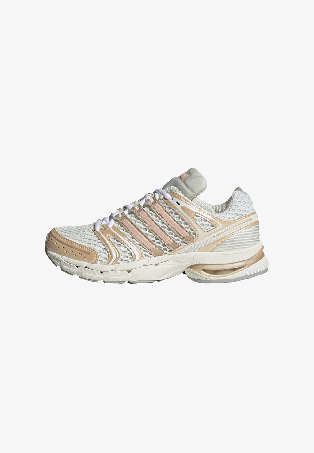 Women's retro running low-top trainers - off white/blush pink/grey two