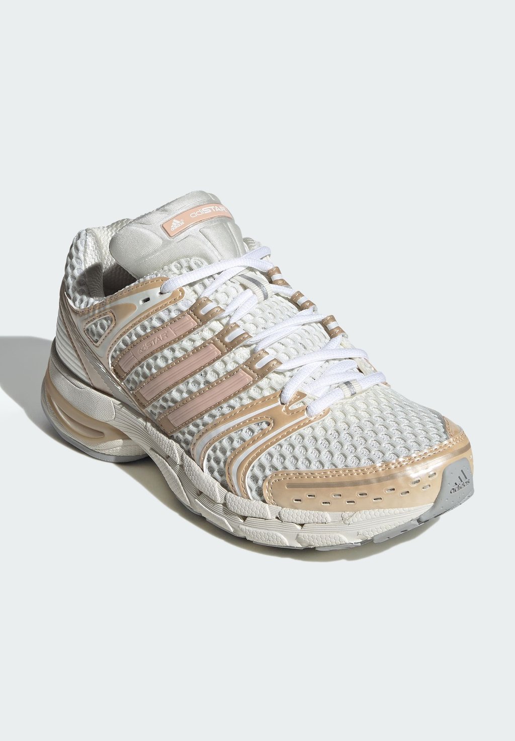 Women's retro running low-top trainers - off white/blush pink/grey two