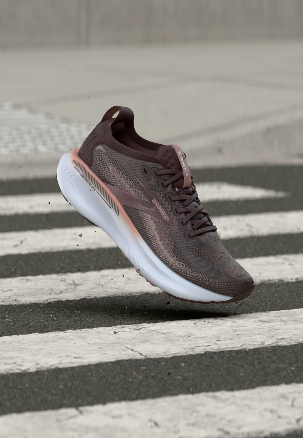 Stability road running shoes - raisin/woodrose/white