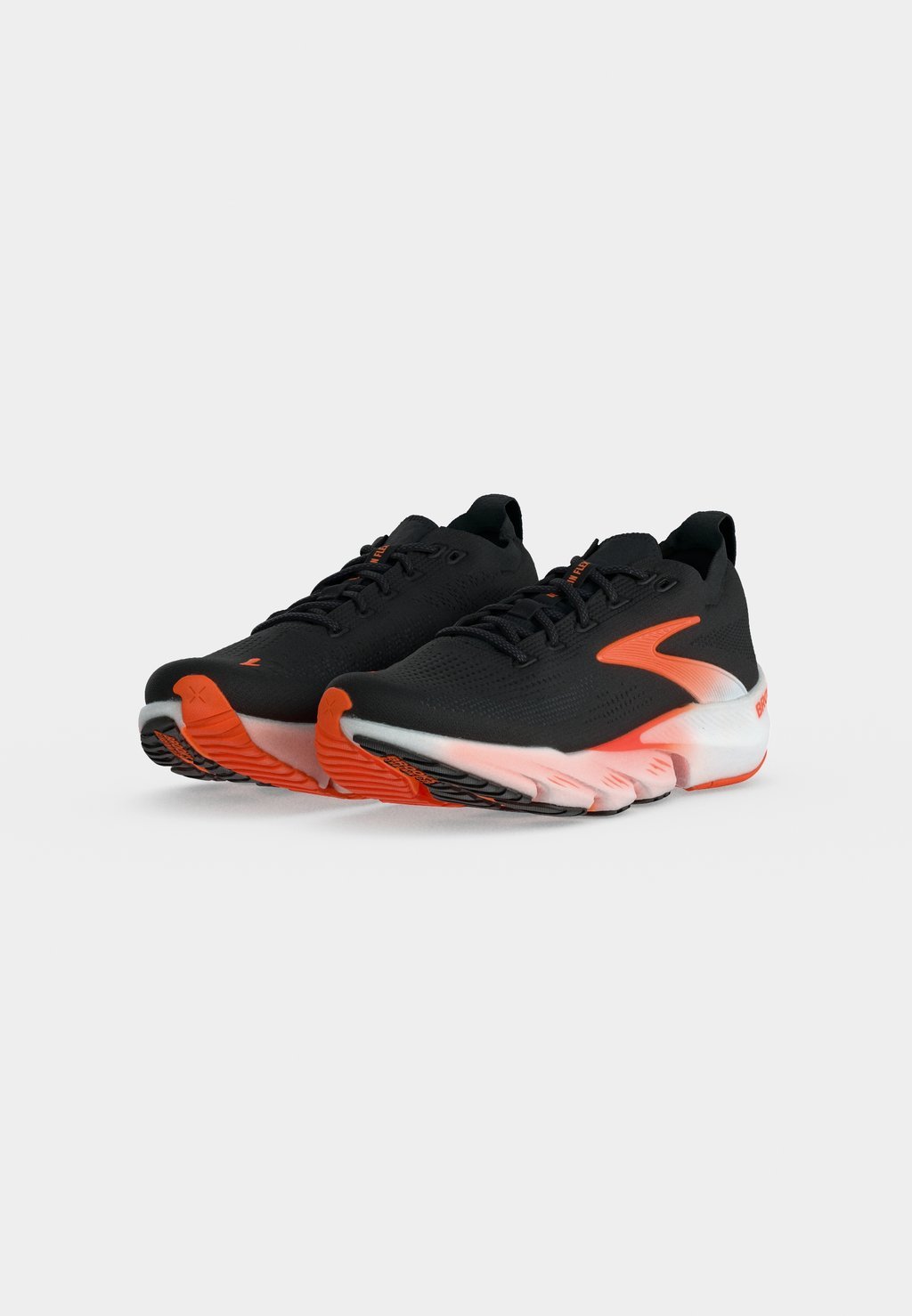 Cushioned flexible road running shoes - black/orange