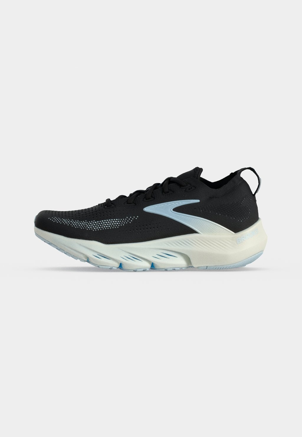 Cushioned flexible road running shoes - black blue blue
