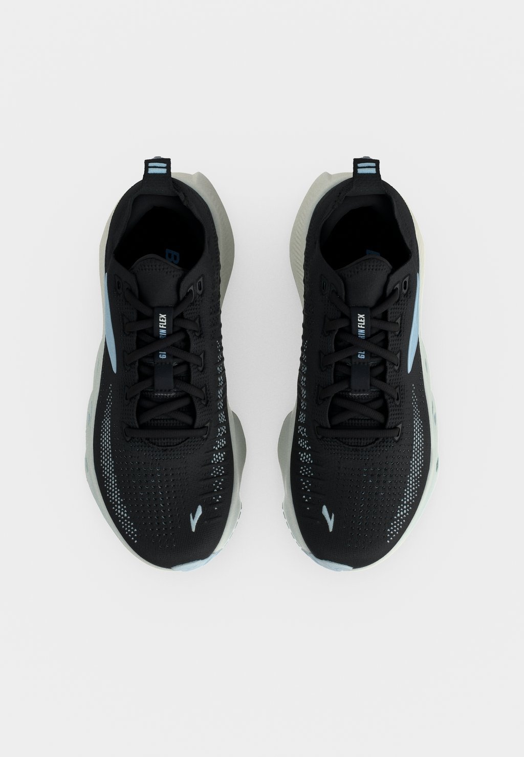 Cushioned flexible road running shoes - black blue blue