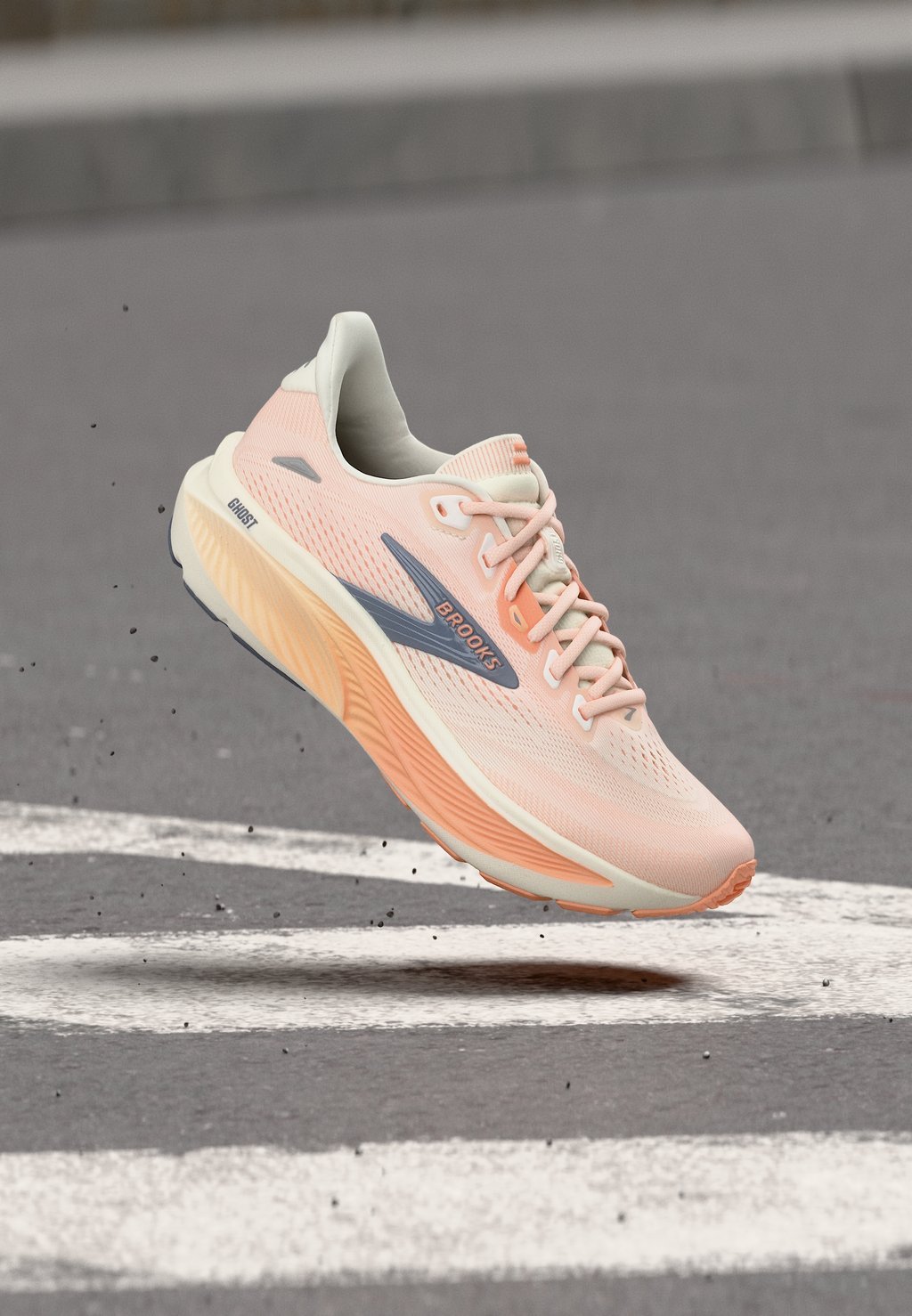 Neutral road running shoes - star white/cyber peach/grey