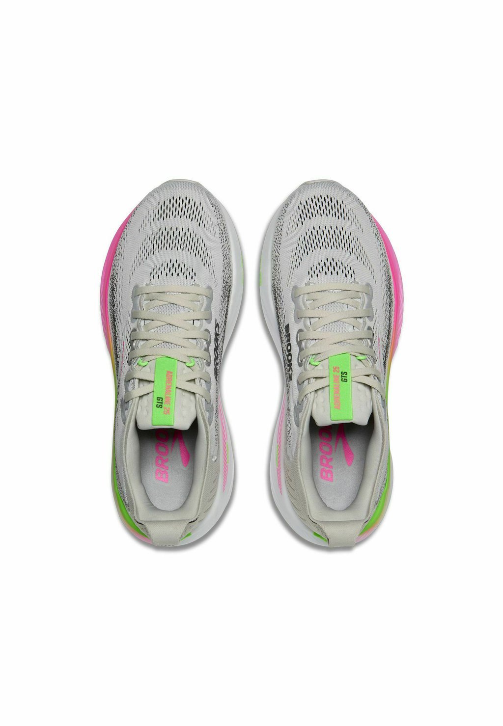Stability road running shoes - oyster pink green