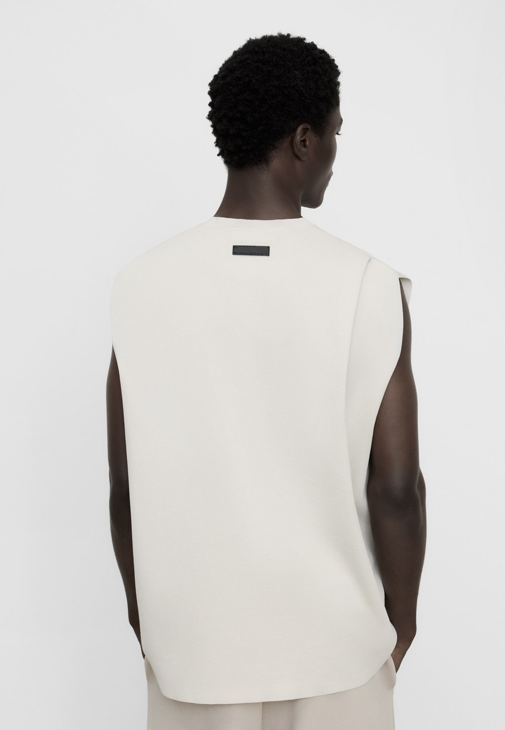 Pleated knitted vest top - ice