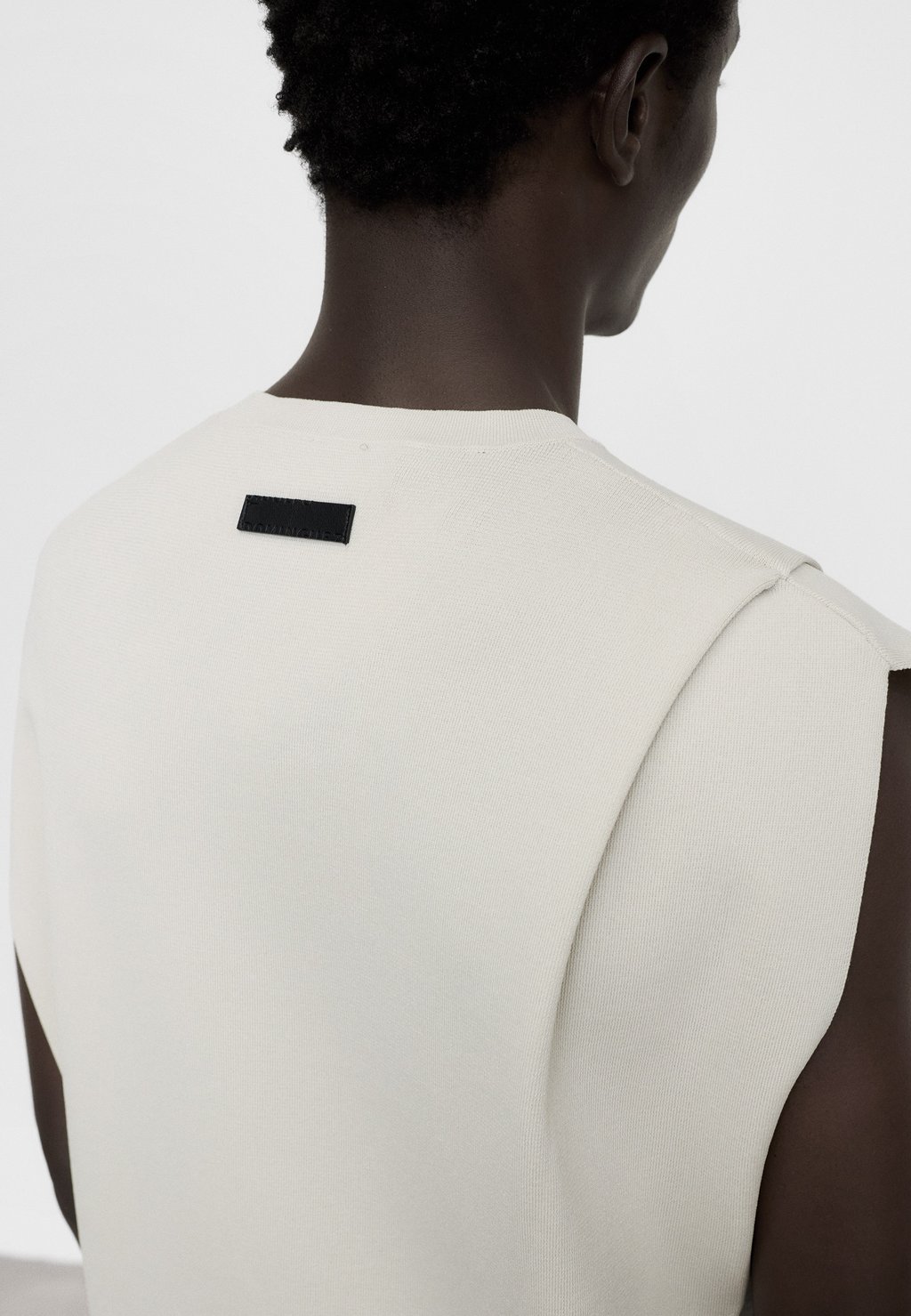Pleated knitted vest top - ice