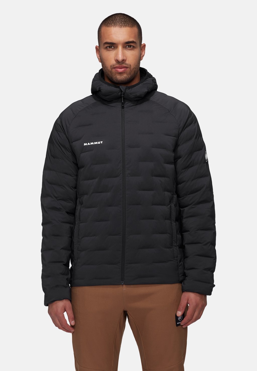 Men's hooded winter jacket - black