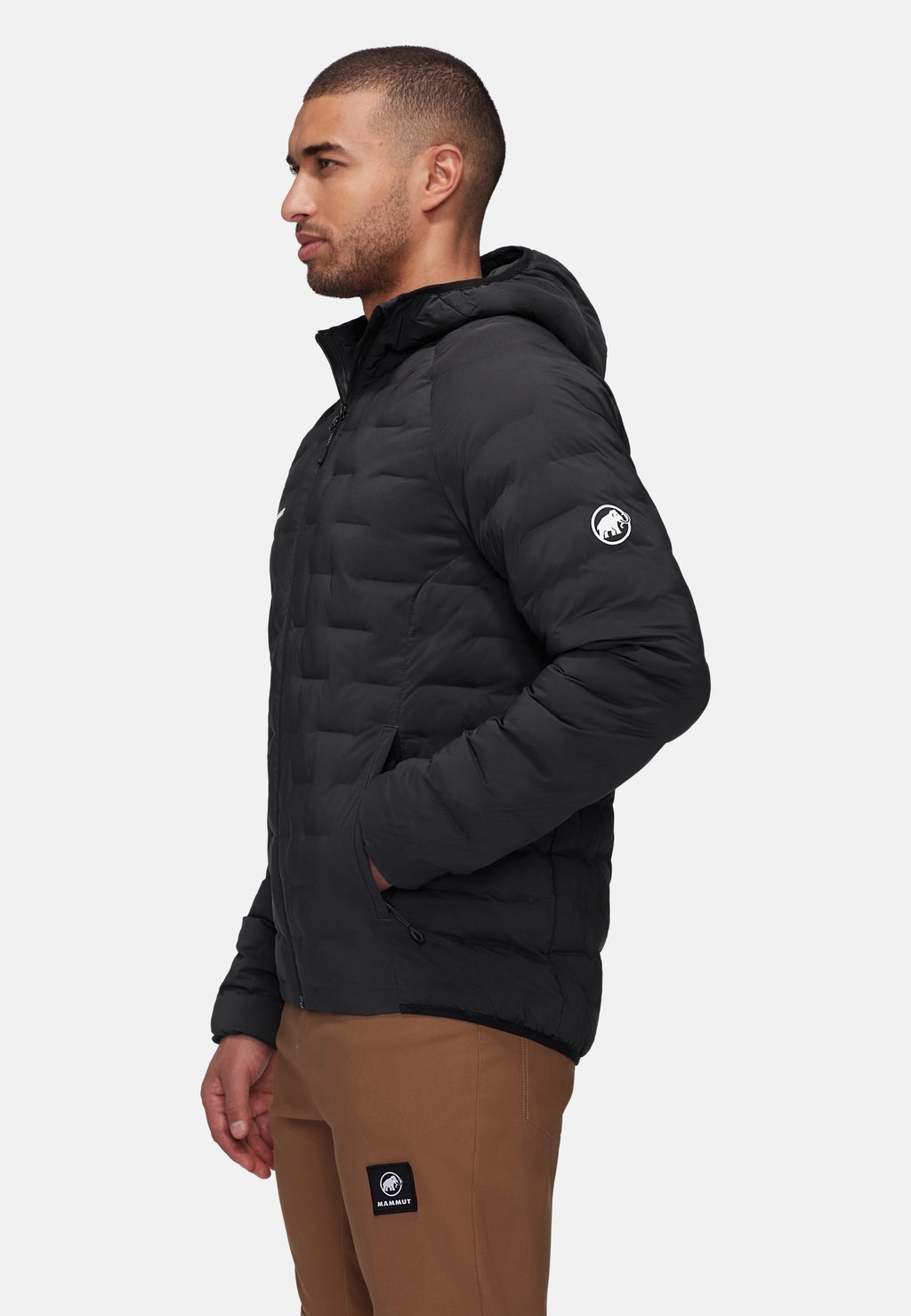 Men's hooded winter jacket - black