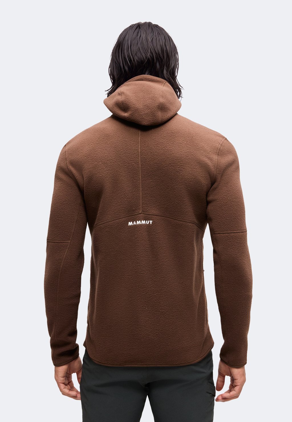 Men's hooded zip-up sweatshirt - soil/black