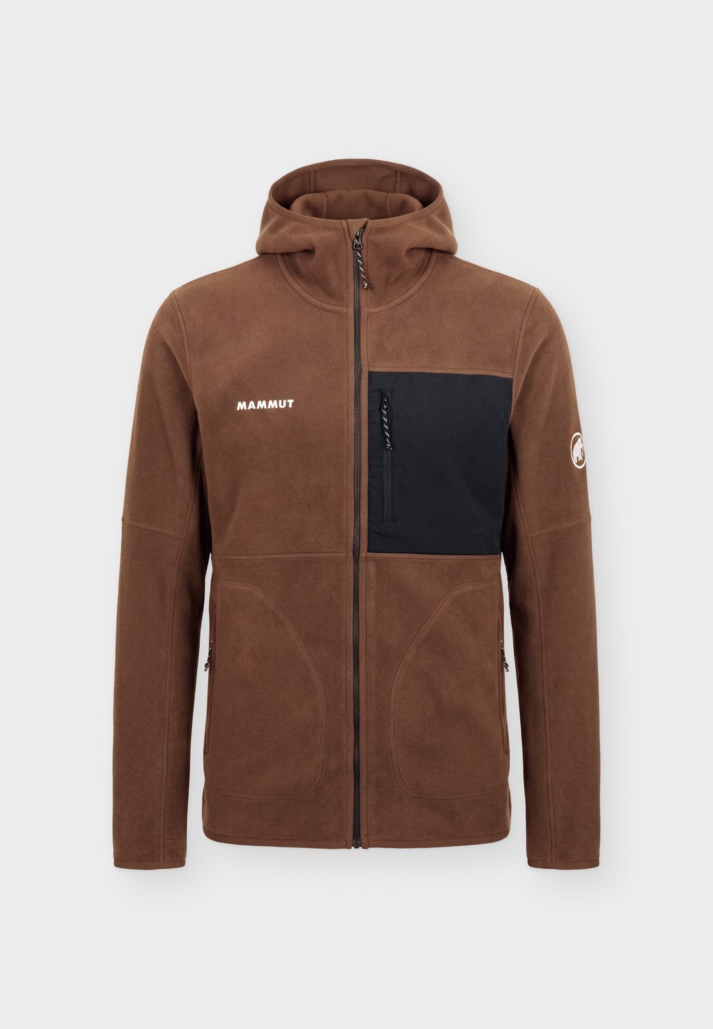 Men's hooded zip-up sweatshirt - soil/black