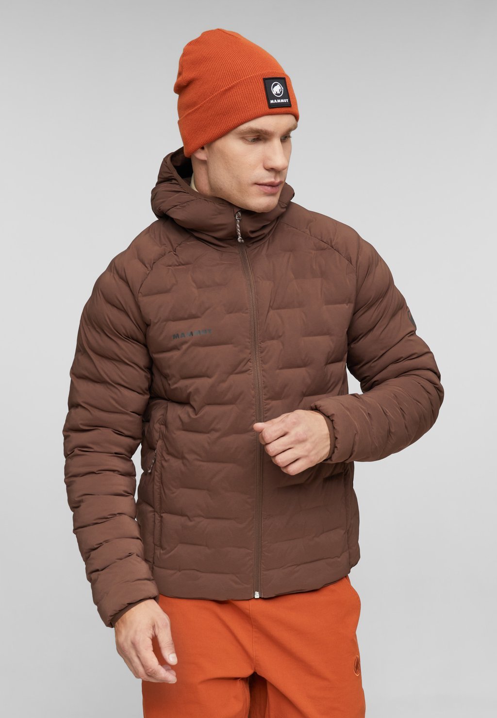 Men's hooded winter jacket - soil