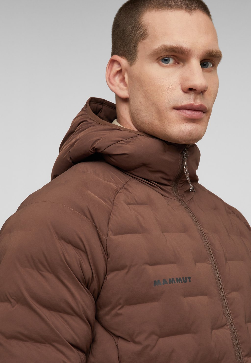 Men's hooded winter jacket - soil