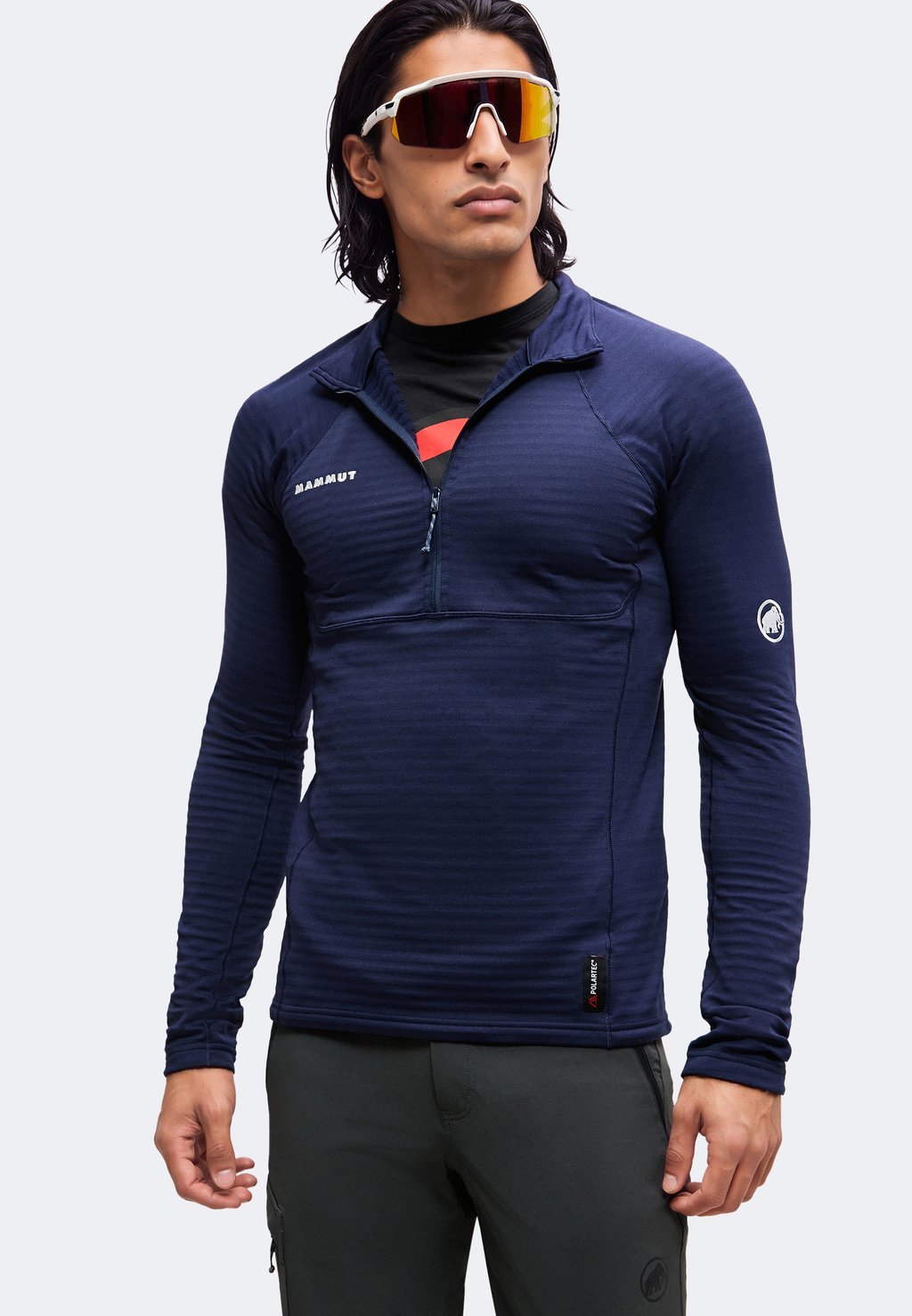 Men's half-zip fleece sweatshirt - marine