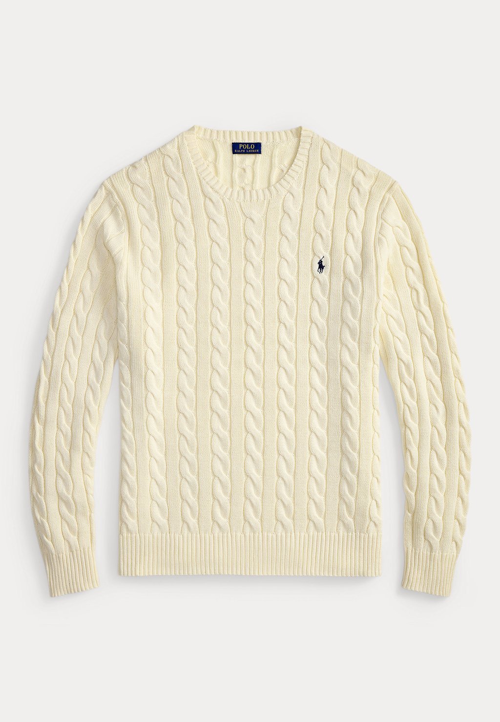 Plus-size cable-knit cotton jumper - andover cream