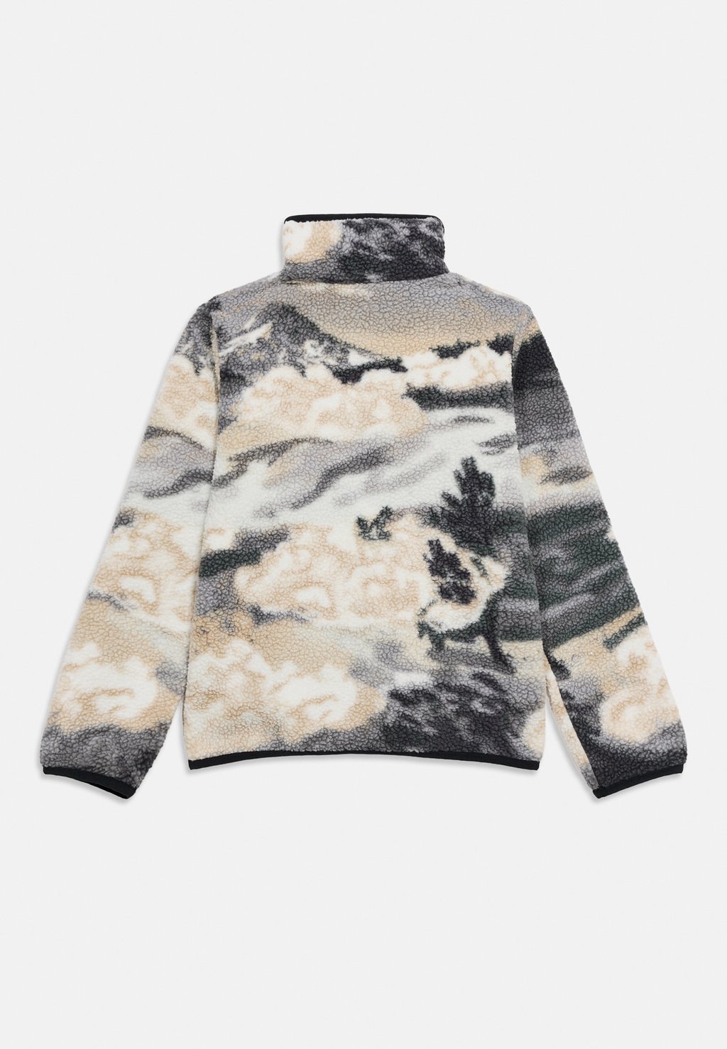 Unisex printed half-button fleece sweatshirt - shark dreaming/grey