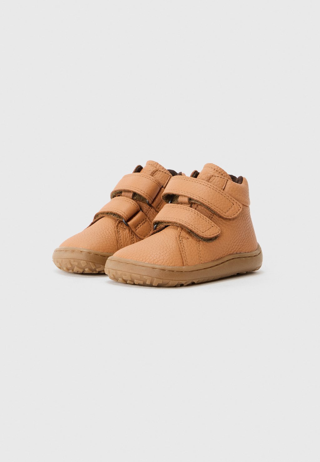 Unisex autumn barefoot high-top trainers - cognac