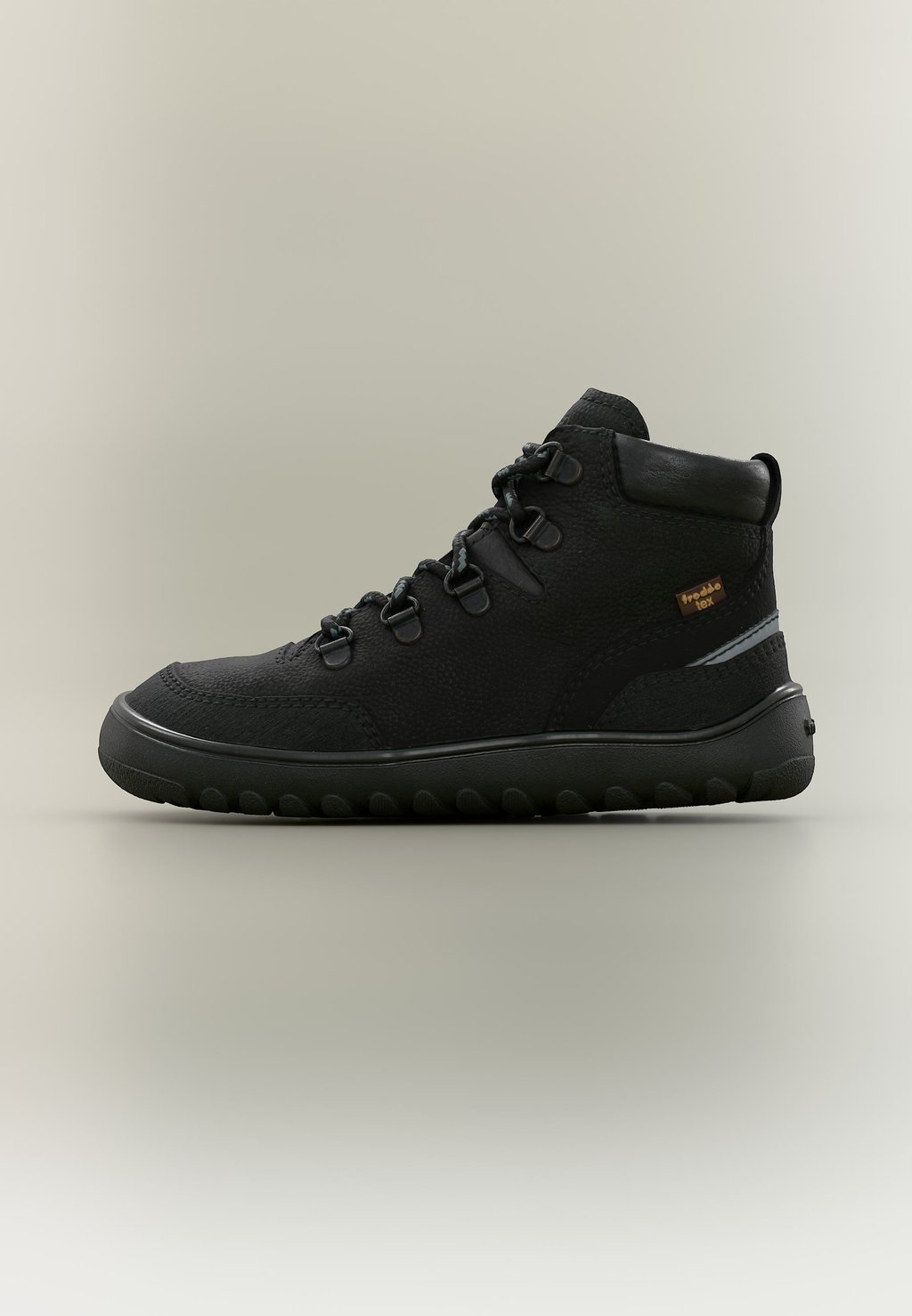 Unisex waterproof barefoot lace-up ankle boots - black