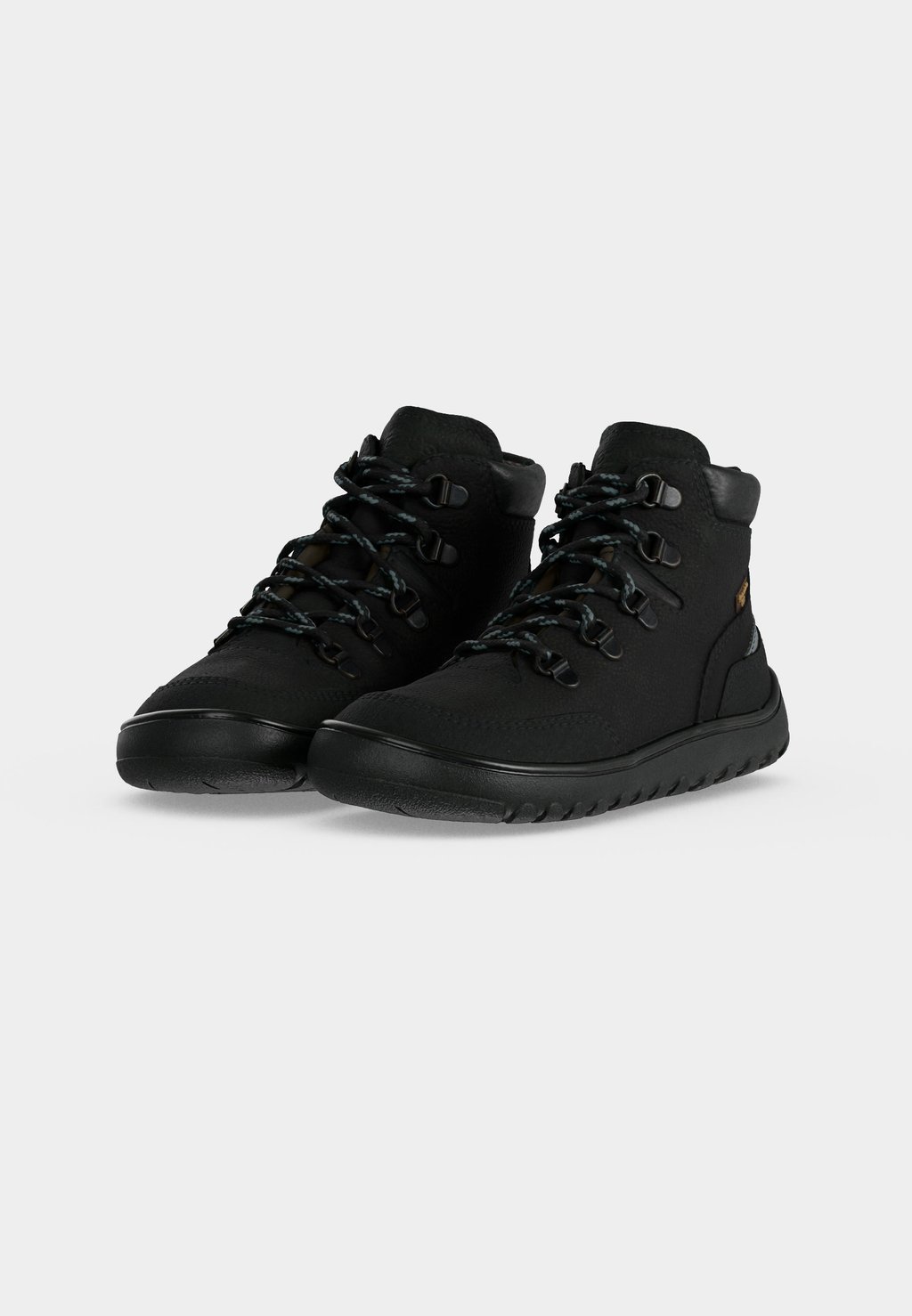 Unisex waterproof barefoot lace-up ankle boots - black