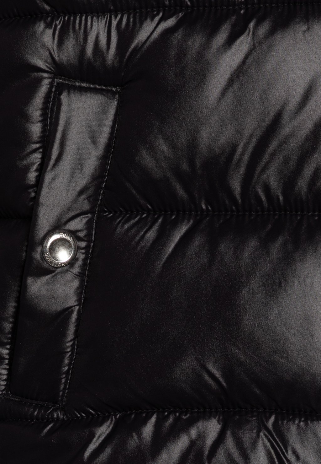 Girls' winter jacket - black/silver trim