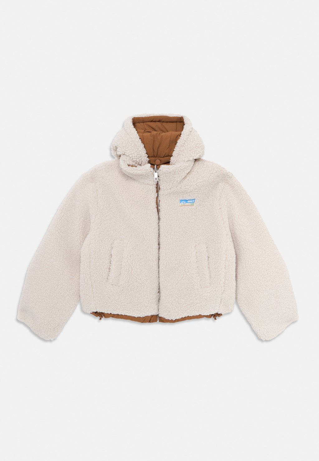 Girls' padded winter jacket - toasted coconut