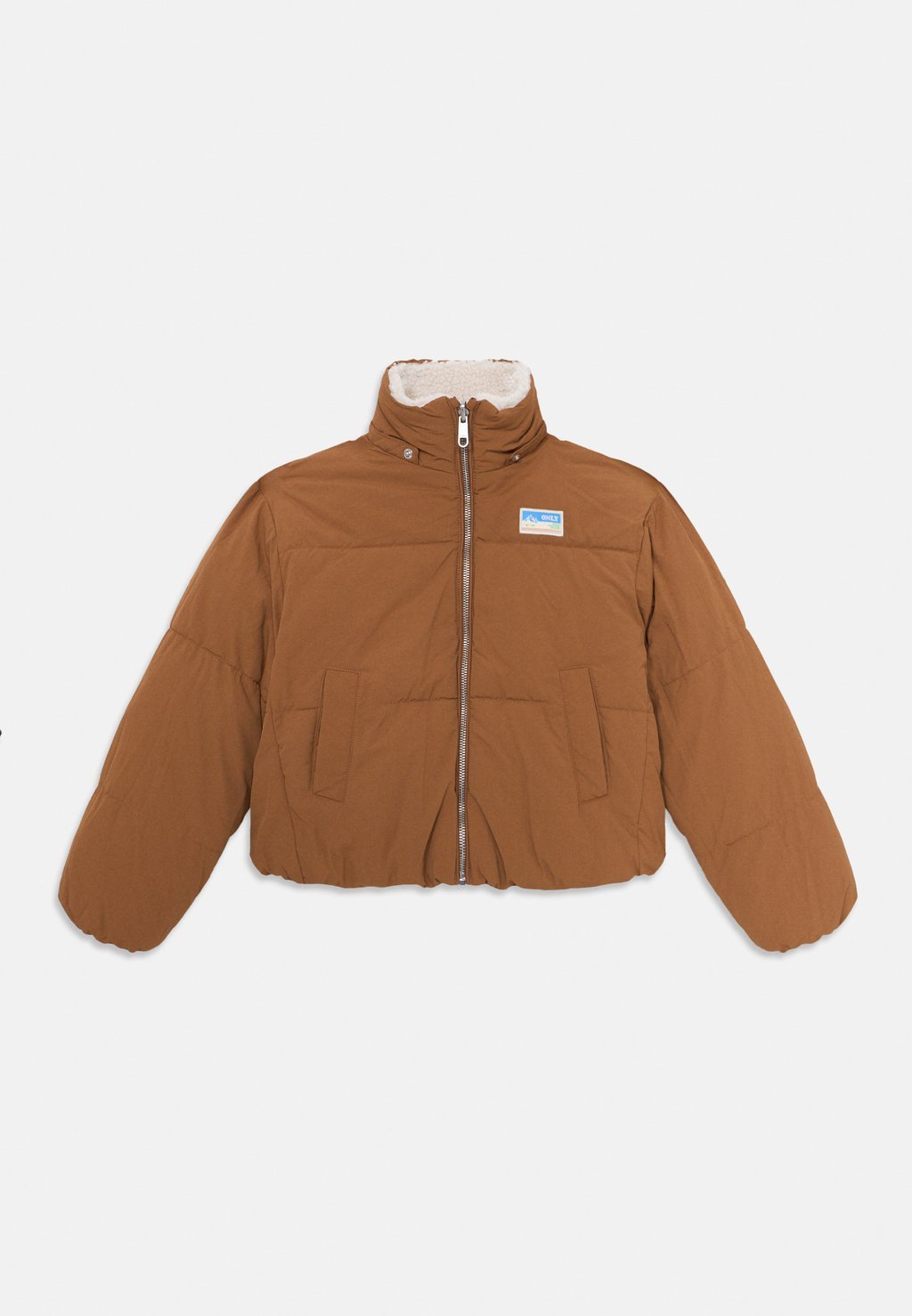 Girls' padded winter jacket - toasted coconut