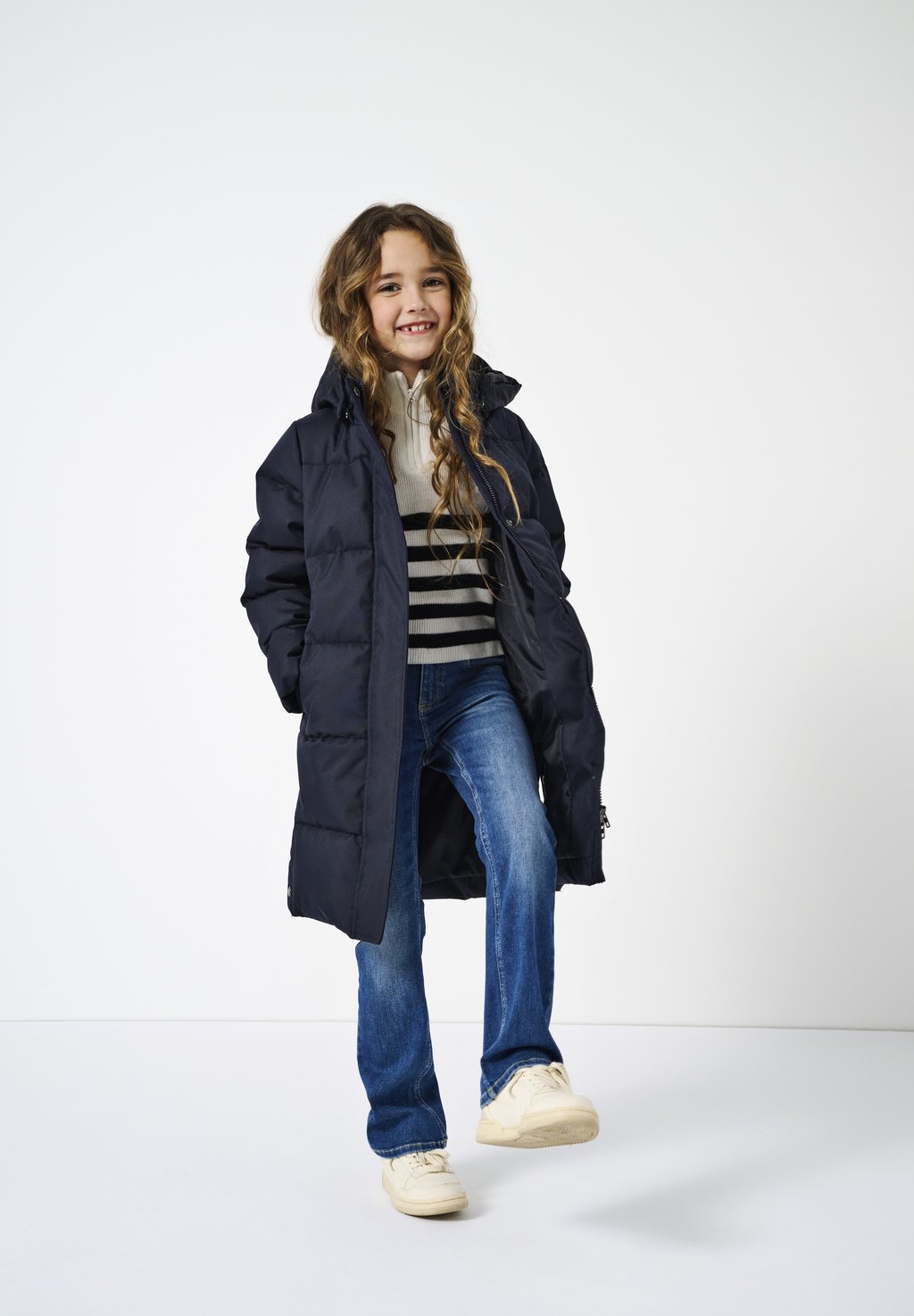 Girls' padded winter coat - night sky