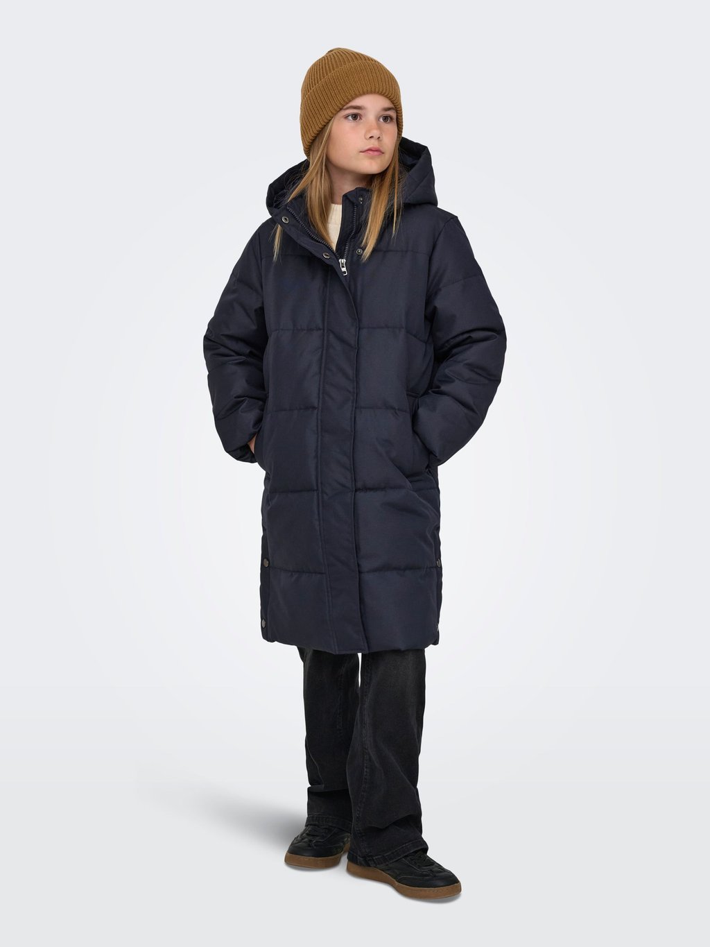 Girls' padded winter coat - night sky