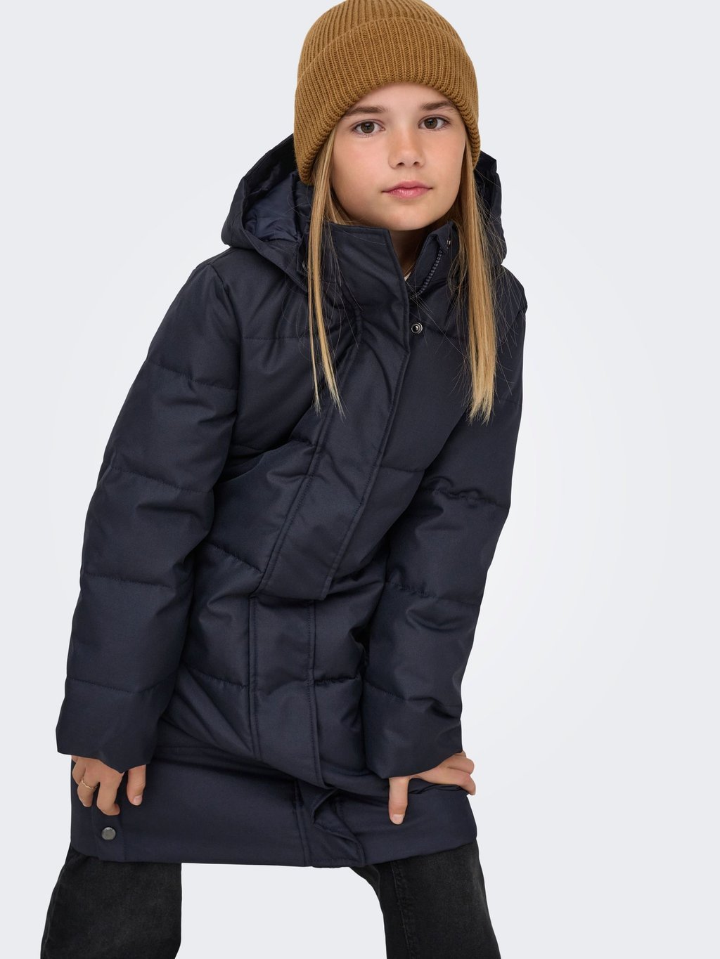 Girls' padded winter coat - night sky