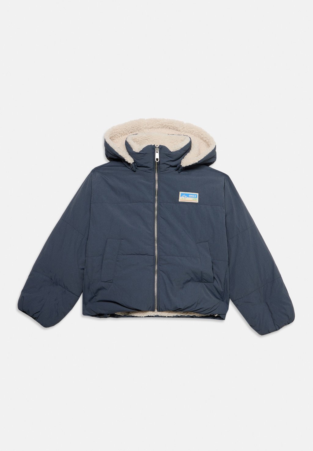 Girls' padded winter jacket - ombre blue