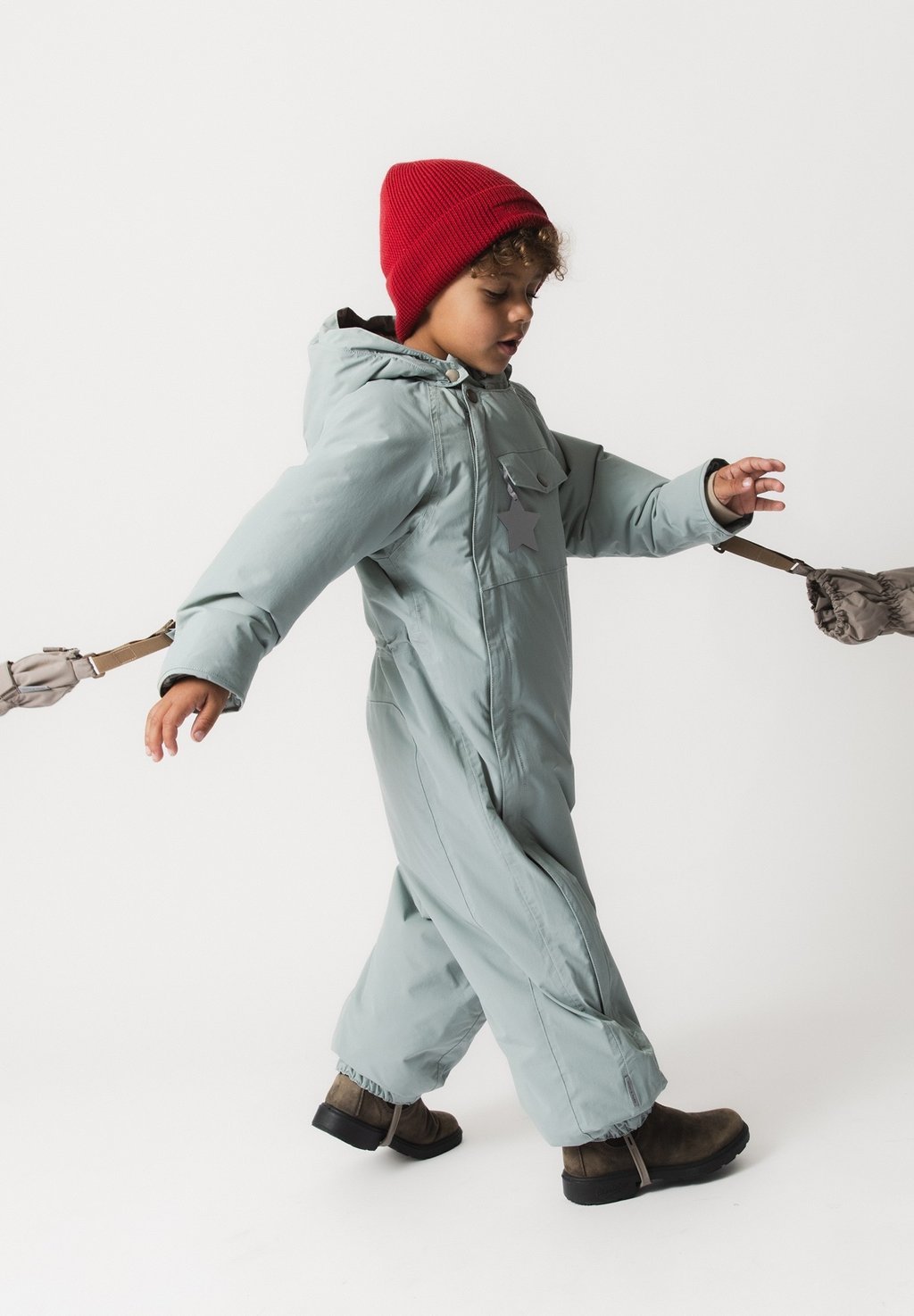 Unisex mittens - grey brown